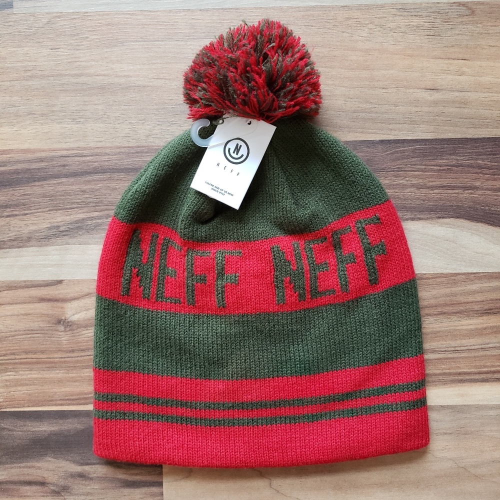 NEFF Men's Classic Pom Stripe Beanie • NWT